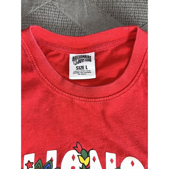 Billionaire Boys Club BBC Tee Red T-Shirt Big Logo Astronaut Graphic Men's Large - Picture 4 of 8